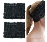 Lot de 20 bandeaux élastiques jetables non tissés pour maquillage, salon de beauté et usage domestique Noir