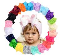 Lot de 20 bandeaux pour bébé avec nœuds doux et extensibles 16 cm pour nouveau-né avec nœuds pour cheveux