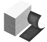 Lot de 20 bandes auto-adhésives extra fortes - 10 cm x 5 cm - Double face - Avec fermeture - Noir - Bande et crochet pour moustiquaire