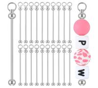 Lot de 20 barres en métal pour la fabrication de bijoux, tiges de | Créez vos propres porte-clés avec 20 barres en métal argenté. Parfait pour les perles, les breloques et la fabrication de
