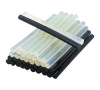 Lot de 20 bâtons de colle noire et 20 bâtons de colle transparents, mini bâtons de colle thermofusible pour pistolet à colle chaude (7 mm x 100 mm)