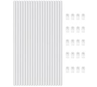 Lot de 20 bâtons de plantes à usage multiple pour intérieur et extérieur avec clip de fixation, supports de fleurs pratiques de 43,2 cm dans un support transparent polyvalent pour intérieur