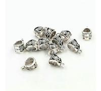 Lot de 20 bélières en argent antique plaqué, 13 x 8 x 8 mm, pour fabrication de bijoux, pendentifs, colliers
