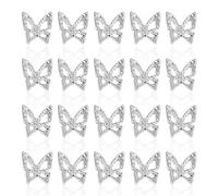 Lot de 20 bijoux pour nail art, décoration d'ongles en strass, accessoires pour nail art, bijoux en alliage papillon, décoration bricolage
