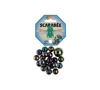 Lot de 20 Billes + 1 Calot Scarabee - Collection Insectes - Billes en verre Enfant - Jeu Plein Air, Recreation -