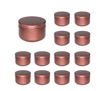 Lot de 20 bocaux de rangement rechargeables en aluminium marron foncé de 50 ml pour la fabrication de bougies, le thé, les cadeaux, le café