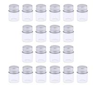 Lot de 20 bocaux ronds rechargeables en verre pour lotions et crèmes - Coffret cadeau idéal pour voyage - Conteneurs de rangement pour huiles essentielles d'aromathérapie - Verre transparent et