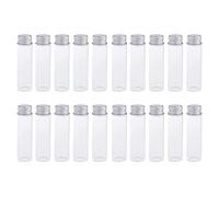 Lot de 20 bocaux ronds rechargeables en verre pour lotions et crèmes - Coffret cadeau idéal pour voyage - Conteneurs de rangement pour huiles essentielles d'aromathérapie - Verre transparent et