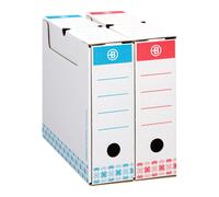Lot de 20 - Boîte archives Carton Bruneau - Dos 8 cm - Haute résistance - Couleurs assorties - Boîtes archives standards - Bruneau