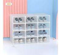lot de 20 boîtes à chaussures Boîtes à chaussures transparentes Boîte à chaussures en plastique pliable et étanche à la poussière Organiseur à chaussures Boîte de rangement pour chaussures, talons hau