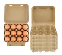 Lot de 20 boîtes à œufs en carton pour 12 œufs, plateaux vides en carton pour 12 œufs, style 3 x 4, réutilisables pour la maison, la cuisine, le rangement des œufs de canard frais (20 pièces)