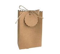 Lot de 20 boîtes cadeaux en papier kraft, style rétro, avec cordon, for bonbons, biscuits, dragées mariage, anniversaire, fournitures d'emballage(Brown)