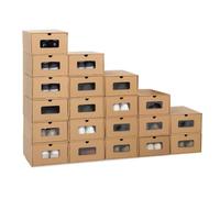IDMarket - Lot de 20 cartons boites de rangement à chaussures avec tiroir