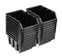 Lot de 20 boîtes empilables 70 x 100 x 155 mm - Boîte de rangement empilable - Noir