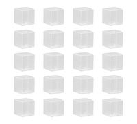 Lot de 20 boîtes en plastique transparent pliables et carrées, pour bonbons, biscuits au chocolat, conviennent pour des mariages, fêtes, anniversaires, 6 x 6 x 6 cm