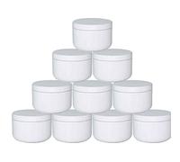 Lot de 20 boîtes rondes en aluminium blanc de 50 ml pour bougies artisanales, cosmétiques, épices, thé