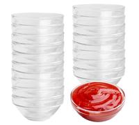 Lot de 20 bols ronds en verre pour sauce soja (7,5 cm de diamètre) - Mini bols ronds pour sushis, dips et épices - Bol à sauce blanc - Bol à sauce - Bol à sushi - Capacité : 75 ml