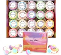 Lot De 20 Bombes De Bain Moussantes Bio Et Naturelles Fabriquées À La Main Avec Huiles Essentielles Relaxantes Et Anti-Stress Cadeau D'anniversaire Idéal Pour Femme, Épouse, Petite Amie, Mère
