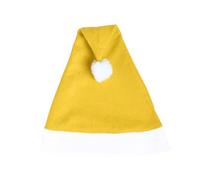 Lot de 20 bonnets de Père Noël pour adultes, 30 x 43 cm, en polyester doux, avec pompon, pour fêtes et déguisements de Noël (jaune)