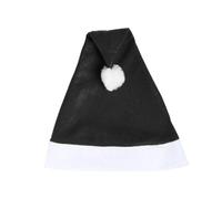 Lot de 20 bonnets de Père Noël pour adultes, 30 x 43 cm, en polyester doux, avec pompon, pour fêtes et déguisements de Noël (Noir)