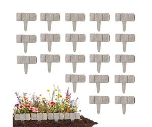 Lot de 20 bordures de parterre de fleurs, sans creusage, résistantes et décoratives, bordures de cour et clôture de jardin, pour extérieur, pelouse, terrasse, parterre de fleurs, chemin de jardin