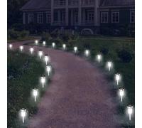 IDMarket - Lot de 20 bornes solaires à LED lampes de jardin à planter