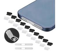 Lot de 20 Bouchon Anti-Poussière pour iPhone 14 13 12 11 Pro Max SE XR X 8 Plus Mini 8 7 iPad Airpods avec Maille Anti Poussière Collé et Boîte Bouchon Protection Port Connecteur de Charge