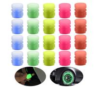 Lot de 20 bouchons de valve fluorescents - Accessoires de voiture - Capuchons de valve en caoutchouc - Convient pour les voitures, camions, motos, etc.