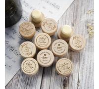 Lot de 20 bouchons en liège personnalisés en bois pour mariage, cadeaux de remerciement pour invités, bouchons de vin pour mariage