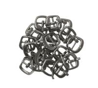 Lot de 20 boucles tri-glide ultra-petites de 7 mm pour jouets en peluche, ceintures, boucles de poupées, boutons, sacs de poupée, accessoires, 4 couleurs, à peine noir