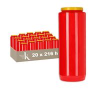 [Lot de 20] Bougies de neuvaine 9 jours - KRISTEN - 100% Végétale - Rouge