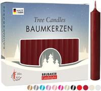 Lot de 20 Bougies de Noël en Cire pour Sapin & Pyramide de Noël - 1,25 cm Ø