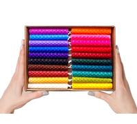 Lot de 20 bougies en cire d'abeille de 10,2 cm | Couleurs assorties | Non parfumées | Rouge Wiccan | Tableau des couleurs | Roulées à la main | Temps de combustion 80 minutes