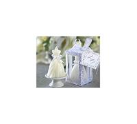 Lot de 20 bougies en robe de mariée - Cadeaux originaux pour invités de mariage, cadeaux de communion et souvenirs pour anniversaire d'enfant