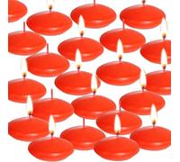 Lot de 20 bougies flottantes décoratives blanches non parfumées pour mariage, piscine, Saint-Valentin, Noël (rouge)