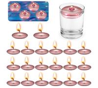 Lot de 20 bougies flottantes métallisées or rose - Bougies flottantes dorées - Bougies flottantes non parfumées - Bougies chauffe-plat pour piscine de mariage, baignoire de Saint-Valentin, fêtes (or