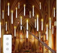 Lot de 20 bougies LED flottantes avec télécommande Baguette magique - Fonctionne avec piles, lumière vacillante chaude, fonction minuterie, idéal pour mariage, fête, Halloween, décoration de Noël et