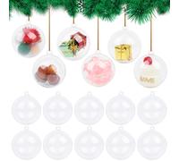 Lot de 20 Boule de Noel Transparente Boule Transparente à Remplir 5 cm Plastique Boules Noël Transparentes a Garnir Plexiglass Boule Noel a Remplir Vide Décoration Ornement