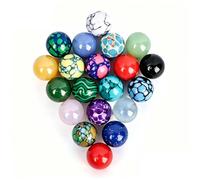 Lot de 20 Boules de Cristal de Guérison, Sphères en Pierres Naturelles Mixtes pour Méditation, Reiki et Équilibrage des Chakras, Décoration de la Maison