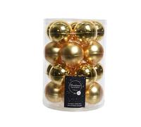 Lot de 20 boules de Noël dorées brillantes et mates - Diamètre : 6 cm - 20 boules de 6 cm
