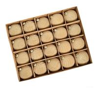 Lot de 20 boules de Noël en velours floqué pour décoration d'arbre - Design doux et distinctif pour égayer la décoration (kaki)
