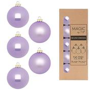 Lot de 20 boules de Noël, en verre, 6 cm, dans une boîte en carton, lilas, brise violette