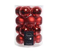 Lot de 20 boules de Noël, en verre, 6 cm, rouge brillant mat