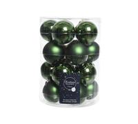 Lot de 20 boules de Noël en verre de 6 cm (vert/vert pin) - Boules de Noël décoratives pour sapin de Noël