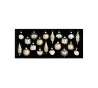 Lot de 20 Boules de Noël en Verre doré pâle