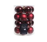 Lot de 20 boules de Noël en verre Sang de bœuf - Rouge foncé - Brillantes et mates - Diamètre : 6 cm - Diamètre : 6 cm