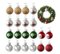 Lot de 20 boules de Noël incassables, décorations de fête incassables, rouges, vertes, blanches, pour l'intérieur et l'extérieur, les fenêtres, le salon, le bureau, l'école, le jardin, le fée de Noël