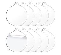 Lot de 20 boules de Noël rondes en acrylique transparent avec trou de suspension pour décoration de sapin de Noël, décoration de fête, projet d'artisanat (75 x 1,2 mm)