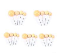 Lot de 20 boules en mousse dorées avec fil métallique pour décoration de gâteaux de fête d'anniversaire, cupcakes et célébrations en différentes tailles 2 cm, 2,5 cm, 3 cm, 4 cm (jaune)