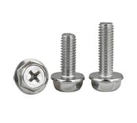 Lot de 20 boulons à bride en acier inoxydable 304 A2-70, vis à tête hexagonale(M6x35mm)